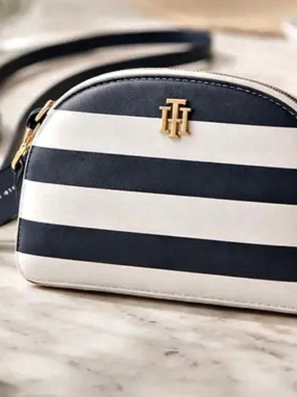 Tommy Hilfiger Waverly Dome Crossbody Bag Blue & White